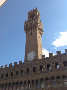 view of Palazzo Vecchio from the Rooftop of Uffizi Galleries