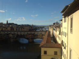view of the Arno from the Uffizi Galleries